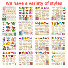 48pcs Insect Wooden Crafts DIY Set for Creative Handicrafts