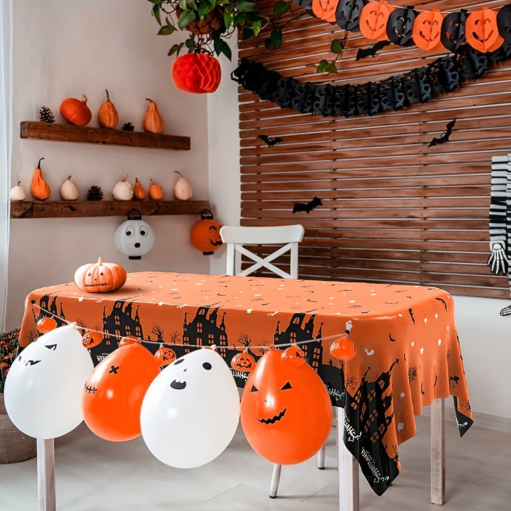 2pcs Halloween Tablecloth 137 X 274 Disposable Plastic Tablecloths