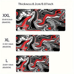 Red Art Layered Liquid Texture Mouse Pad Large Non Slip Gaming Keyboard Mat
