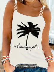  Tank Top Women's Plus Floral Print Metal Strap Tank