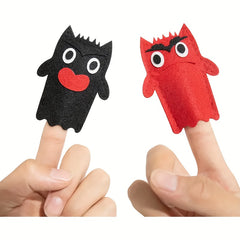 Felt Monster Finger Puppet Set with English Picture Book