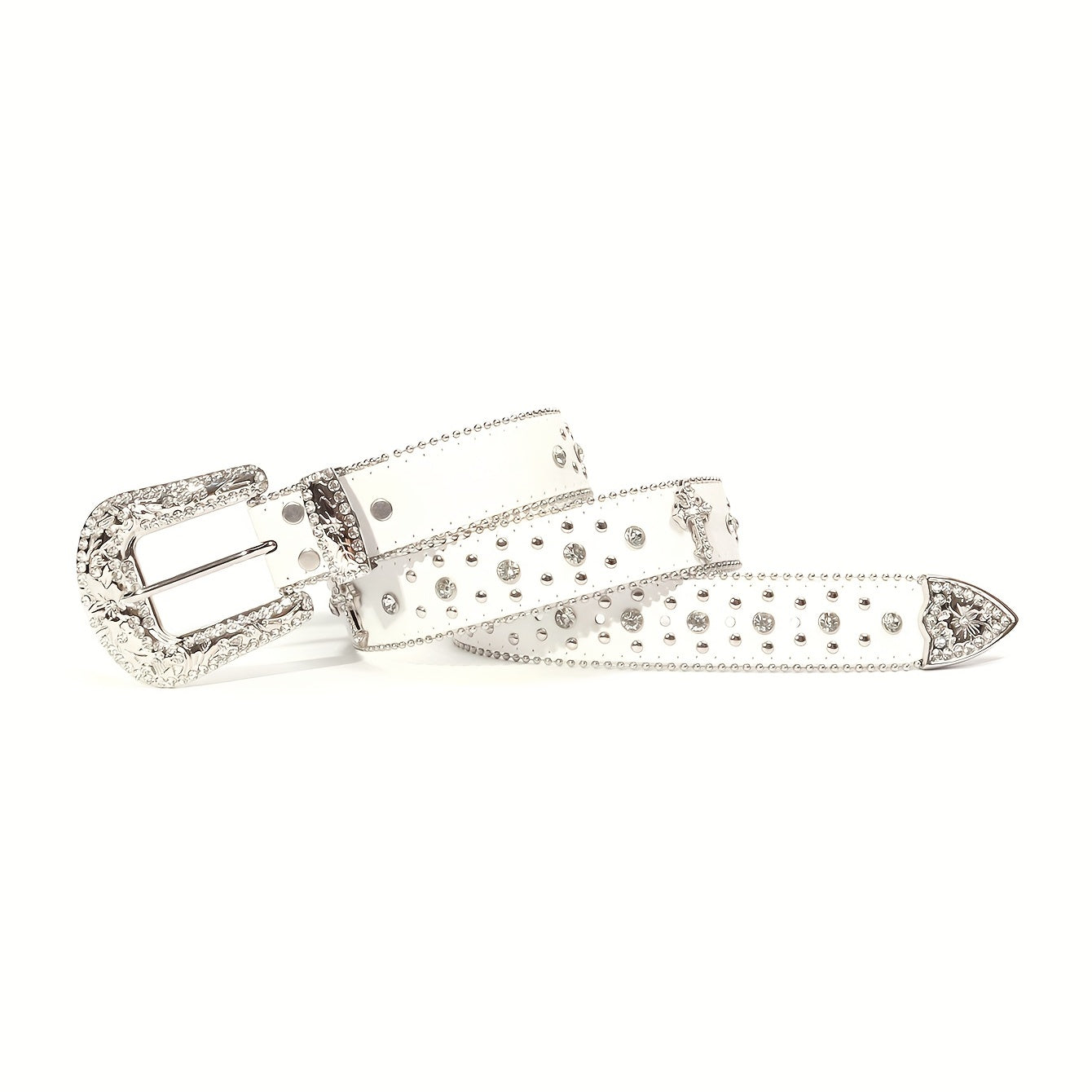 Western Cross Rivet Boho PU Leather Belt for Women