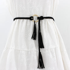 Braided Waist Rope Dress Skirt Decorative Thin Belt Female Knot Belt
