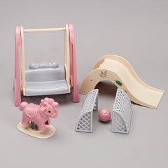 Wooden Horse Swing Doll House Accessory Set