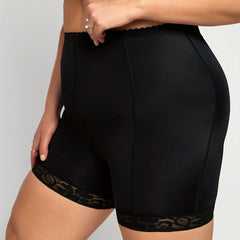  Lace Trim High Rise Tummy Control Boy Shorts