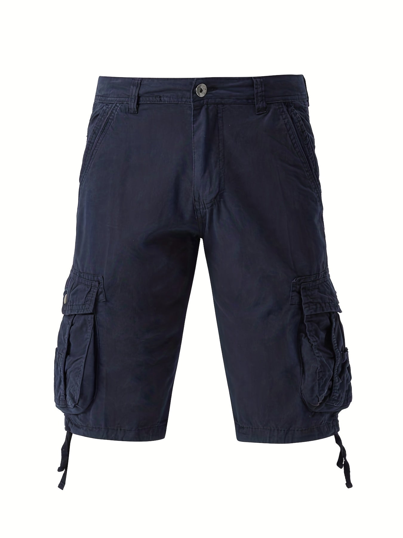 Solid Cotton Men's Cargo Short Pants Lightweight Below Knee Work Outdoors