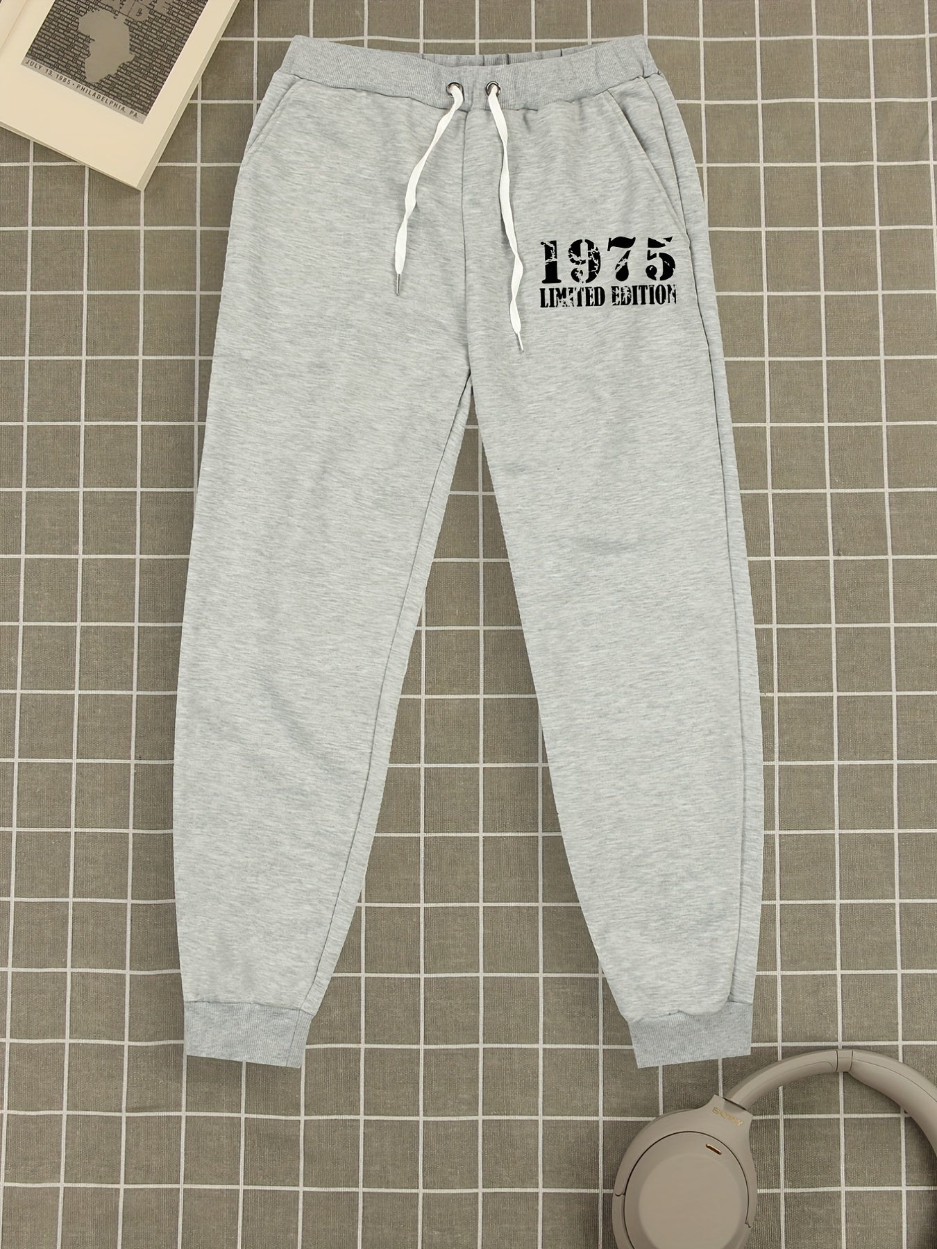 1975 Edition Casual Stretch Drawstring Joggers Men s Pants