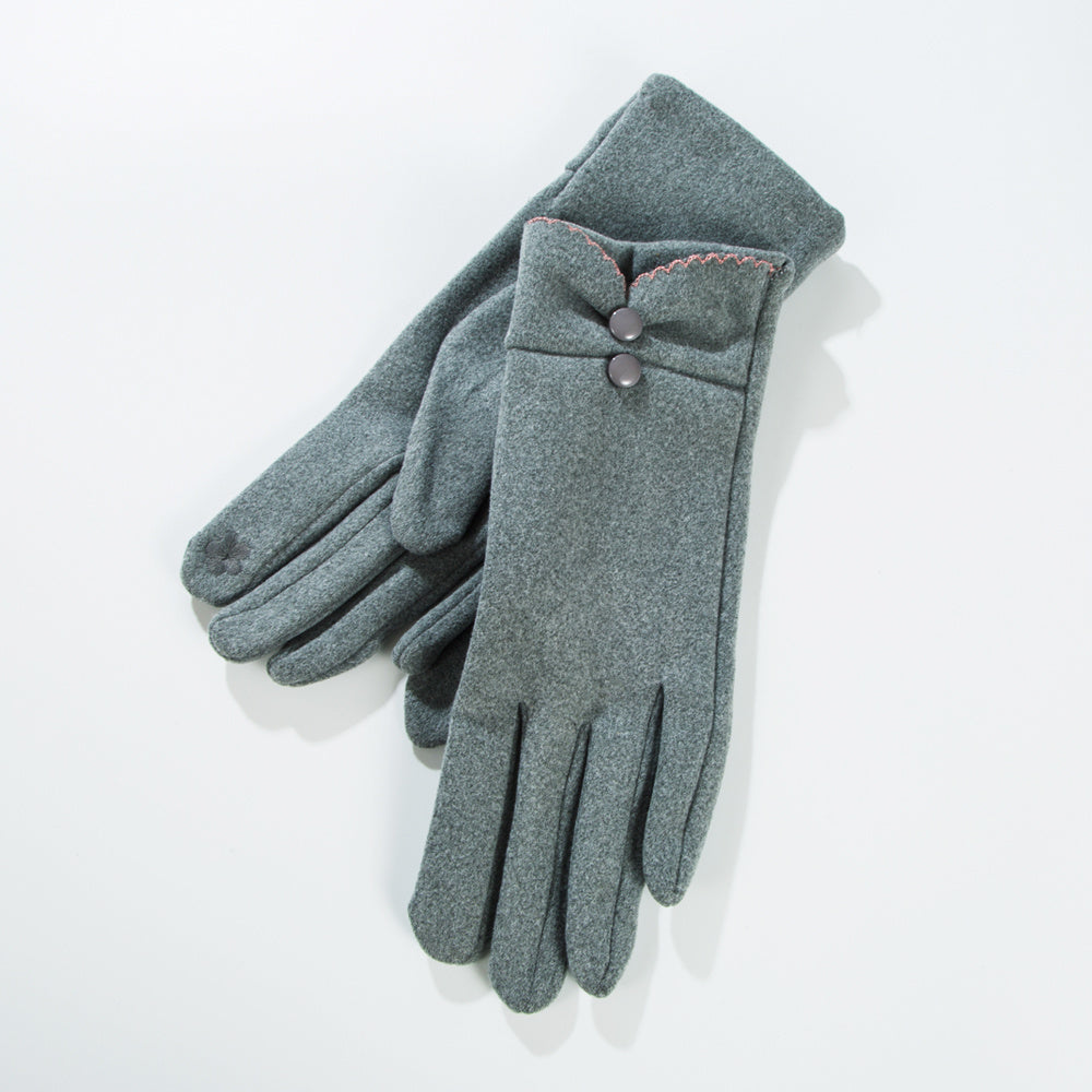 Women's Fleece Warm Touch Screen Gloves Solid Gentle Gloves