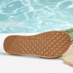 Women's Straw Beach Slippers Breathable Outdoor Slippers