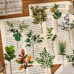 40pcs Retro Plant & Butterfly Stickers for Scrapbooking Journals