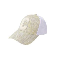 C Letter Peaked Hat Women Summer Shade Breathable Mesh Hat