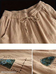 Women's Plus Embroidered Wide Leg Pants