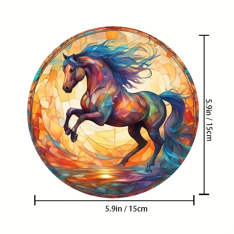 Funny Horse Suncatcher Stained Window Hanging Outdoor Housewarming Decor