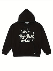 Letter Print Hoodie Men's Casual Graphic Pullover Sweatshirt