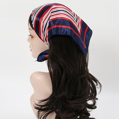 Colorful Stripe Satin Scarf Square Neckerchief Hair Wrap