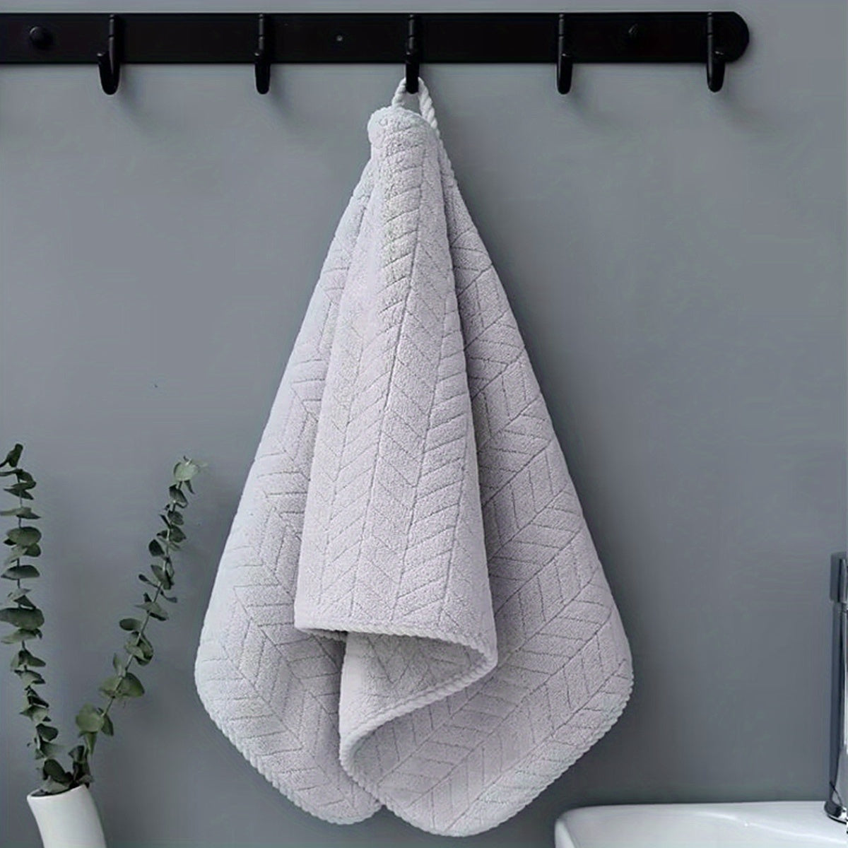 Soft Hand Towel Plain Design Absorbent for Home Bathroom