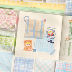 200 Sheets Colored Grid Notepad with Lovely Stickers