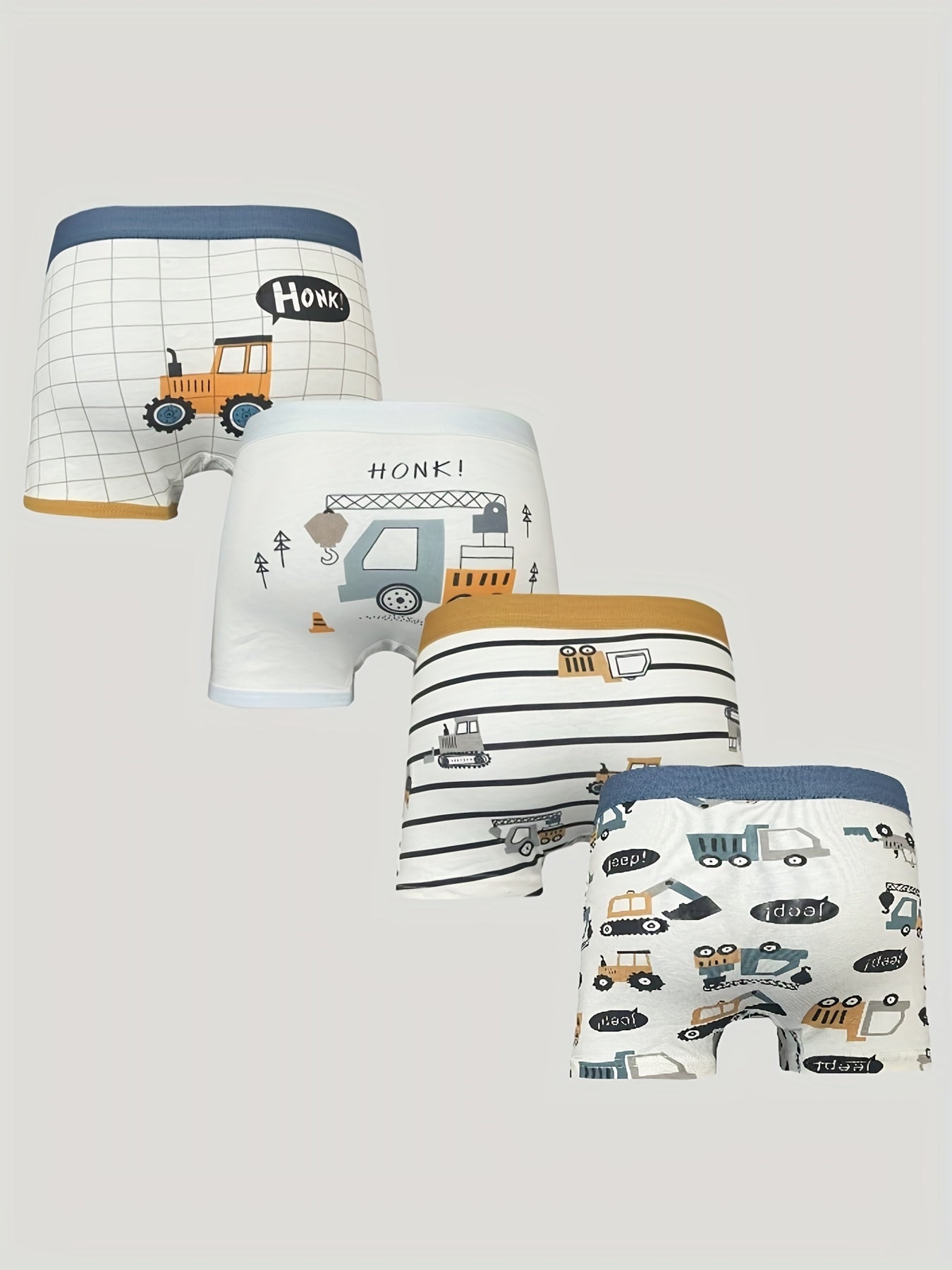 4pcs Boys Dinosaur Seahorse Boxer Briefs Underwear Soft Comfortable Kids Clothes