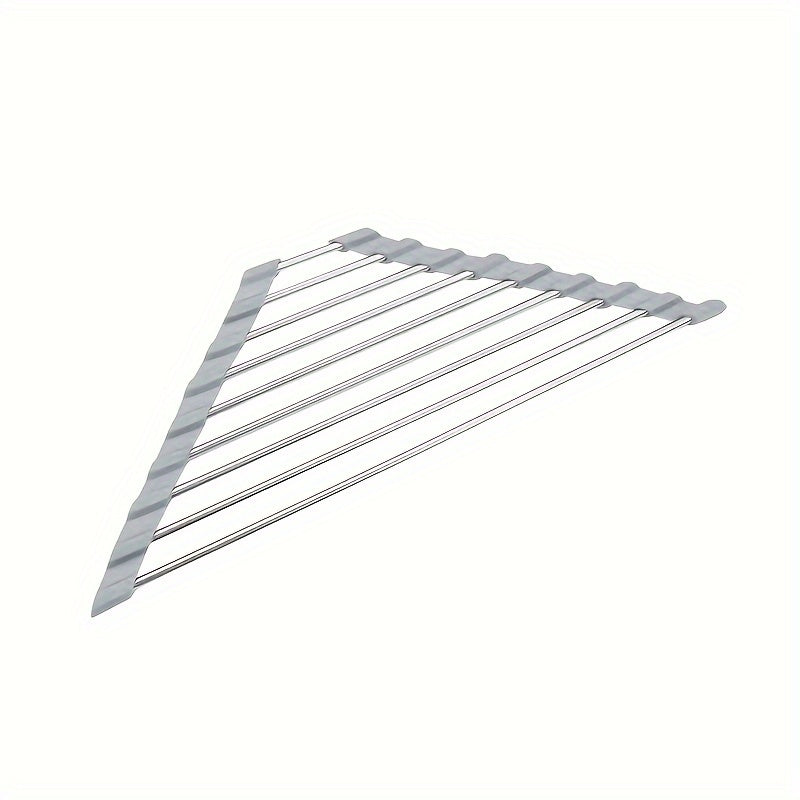 1pc Folding Triangular Drain Rack Kitchen Sink Storage Rack