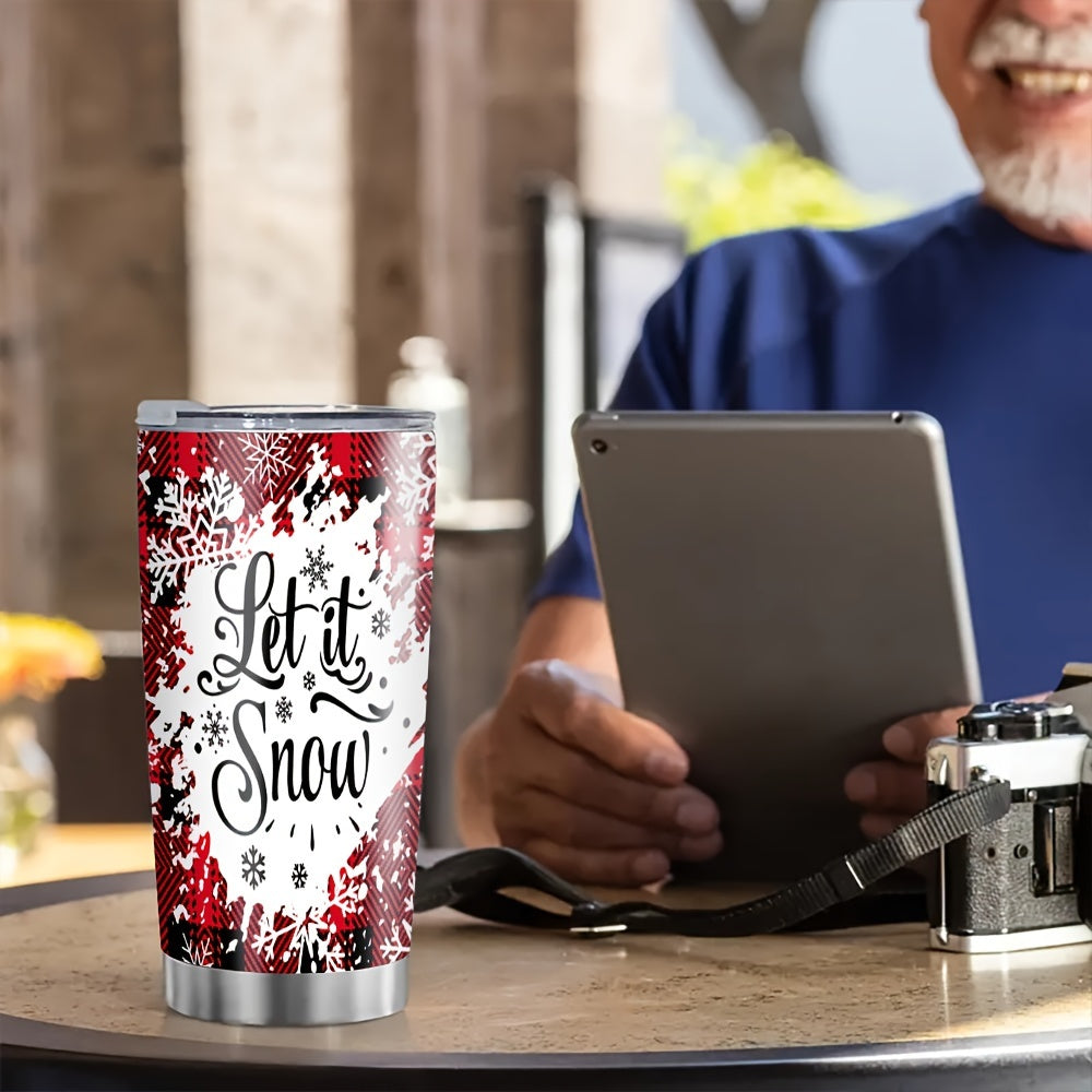 Christmas Printed Stainless Steel Water Cup 590ml Double Layer Vacuum Bottle