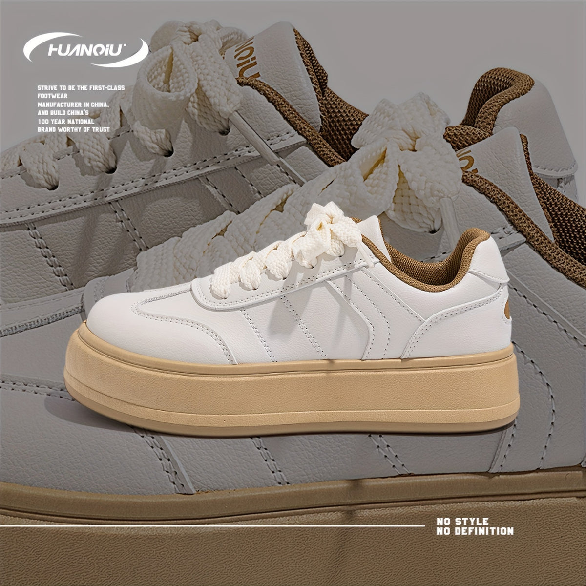 HUANQIU Women's Lace-up Outdoor Sports Sneakers