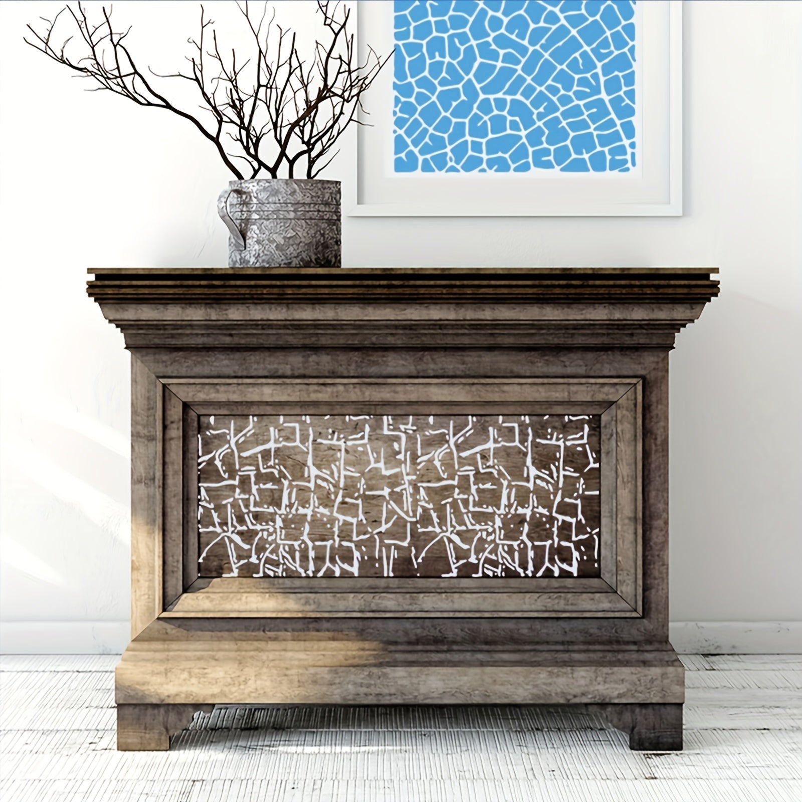 6pcs Stone Pattern Painting Stencils for Home Decor Graffiti Wall Art