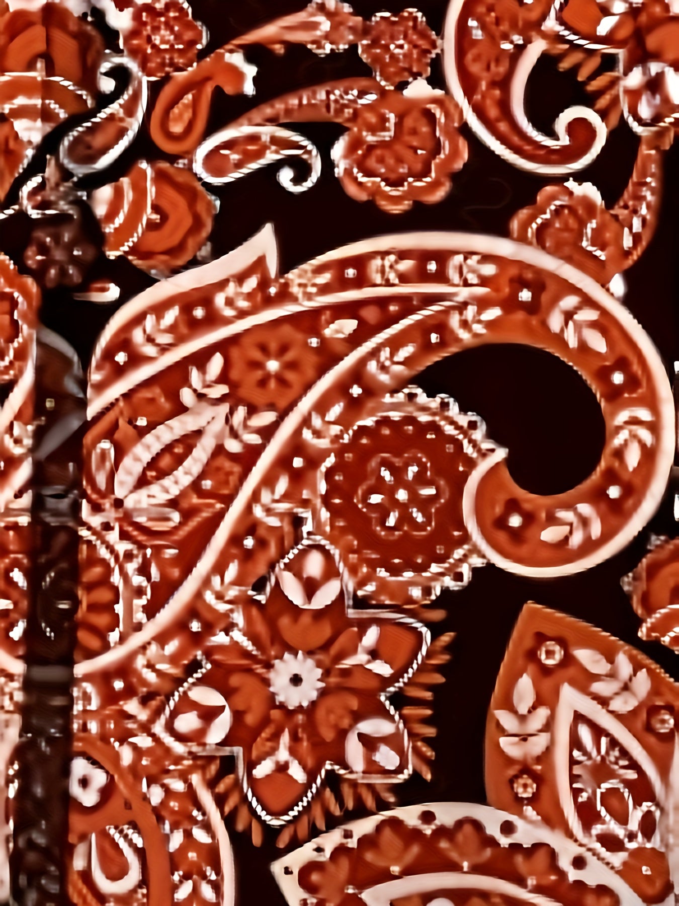  Paisley Floral Print Long Sleeve Dress