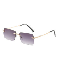 Vintage Rimless Rectangle Frameless Candy Glasses Women Unisex Sunglasses