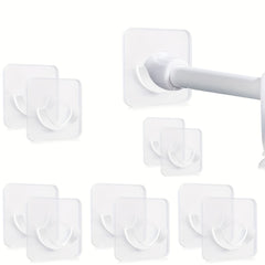 10pcs Adhesive Shower Rod Holders No Drilling