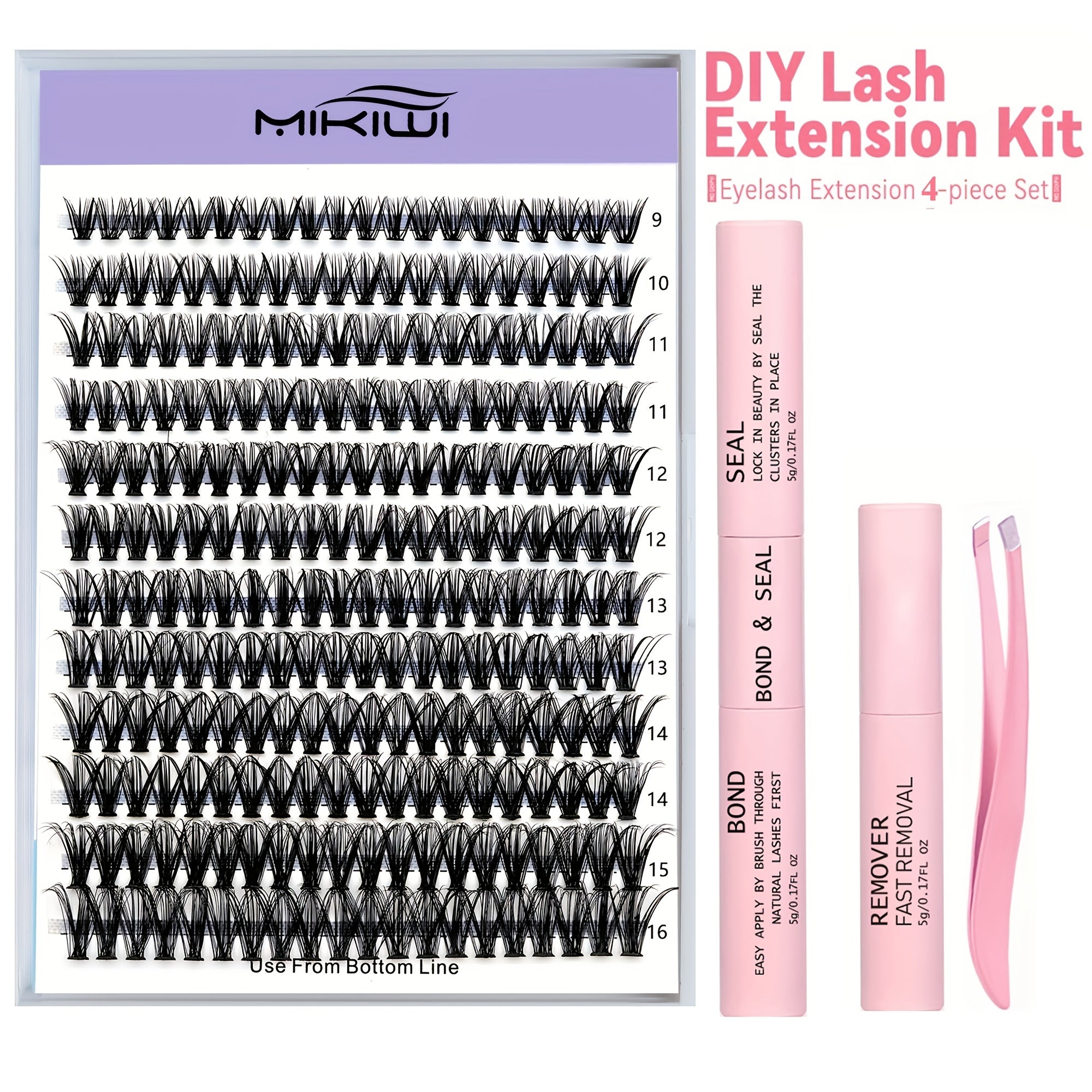 240Pcs Cluster Lashes 10D-40D D Curling Mix 9-16mm Lash Extensions