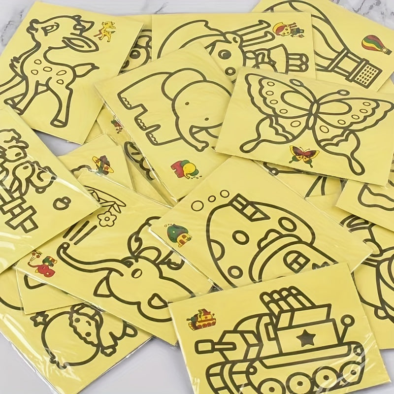 10pcs Sand Painting Set DIY Colorful Sand Making Cartoon Small Gift