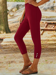 Women's High Waist Yoga Leggings Solid Stretch Skinny Pants