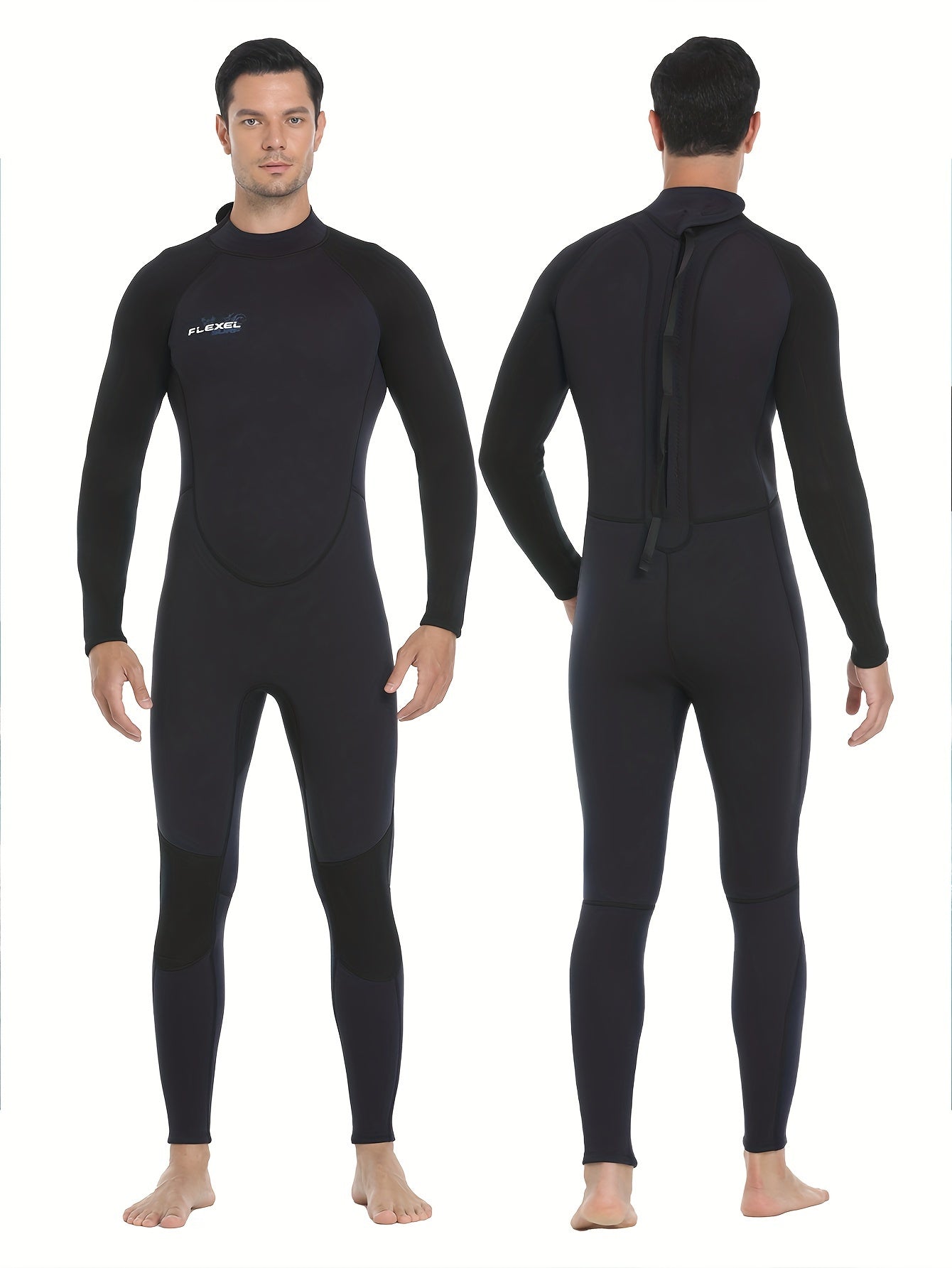 FLEXEL Men's 3mm Skinny Fit Long Sleeve Wetsuit Sun Protection
