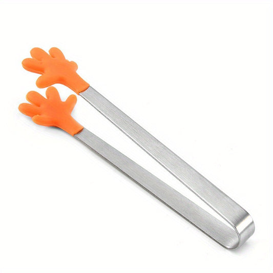 Silicone Mini Tongs Hand Shape Small Kids Tongs Food Ice Cube Fruits Barbecue