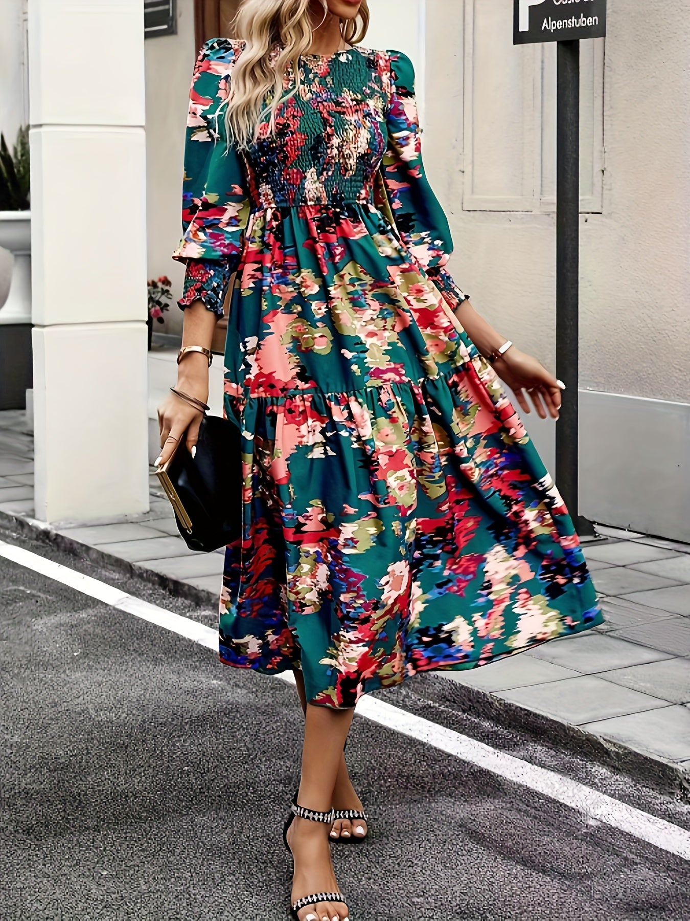  Tie Dye Smock Maxi Dress
