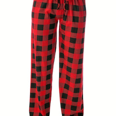  Plaid Print High Rise Loose Trousers