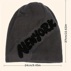 Men's Winter Outdoor Plus Velvet Woolen Knitted Hat