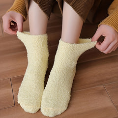 5 Pairs Fuzzy Socks Comfy & Warm Women's Mid Tube Stockings