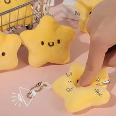 4pcs Star Plush Toys with Expressive Eyes Soft Squeeze Activated Echoing Stars