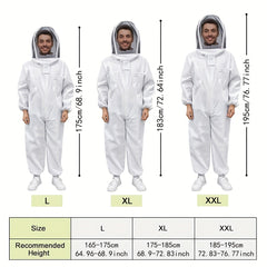 Professional Beekeeping Suit with Ventilated Veil Hood