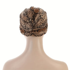 Snakeskin Print Turban Cap Lightweight Head Wrap
