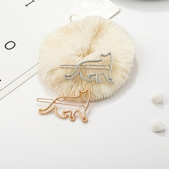 Kitten Cat Hair Clips Golden Silver Hair Barrette Jewelry Hairpins Accessories