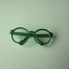 4pc Doll Glasses Set Pink Green Frames Clear Lenses Craft Decor Play Accessory