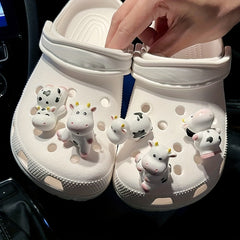 5pcs 3D Anime Cows Charms For Clogs Sandals Decoration