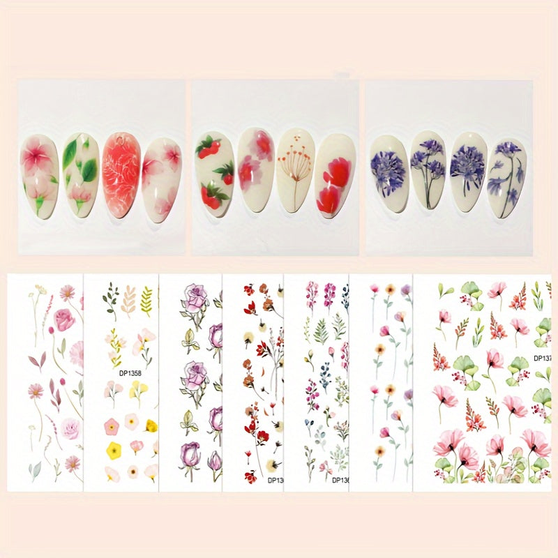 50 Small Flower Leaf Nail Resin Craft Decal Stickers DIY Decor
