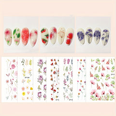 50 Small Flower Leaf Nail Resin Craft Decal Stickers DIY Decor