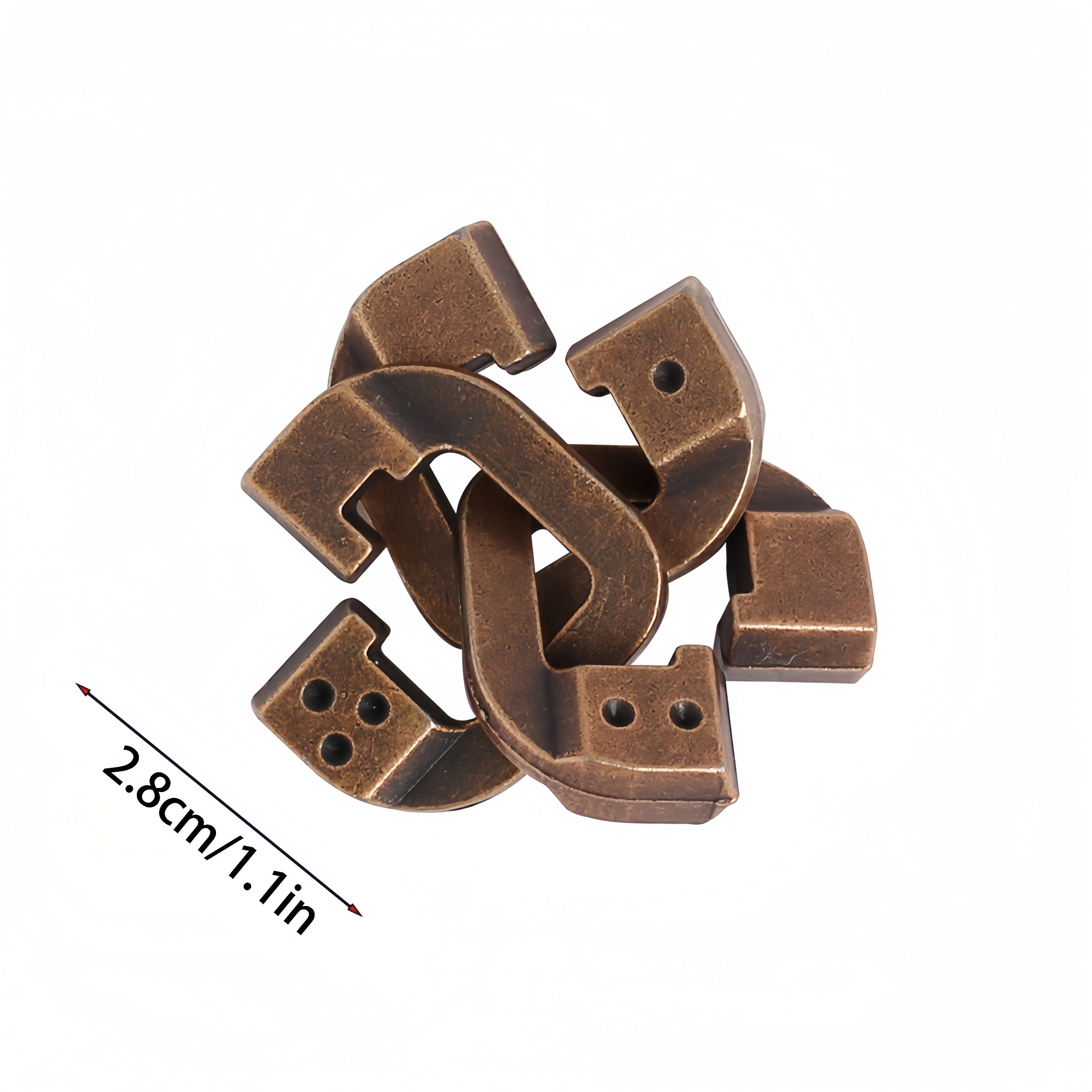 Brother Lock Classic Metal Puzzle Antique Bronze Portable Mental Stimulation Toy