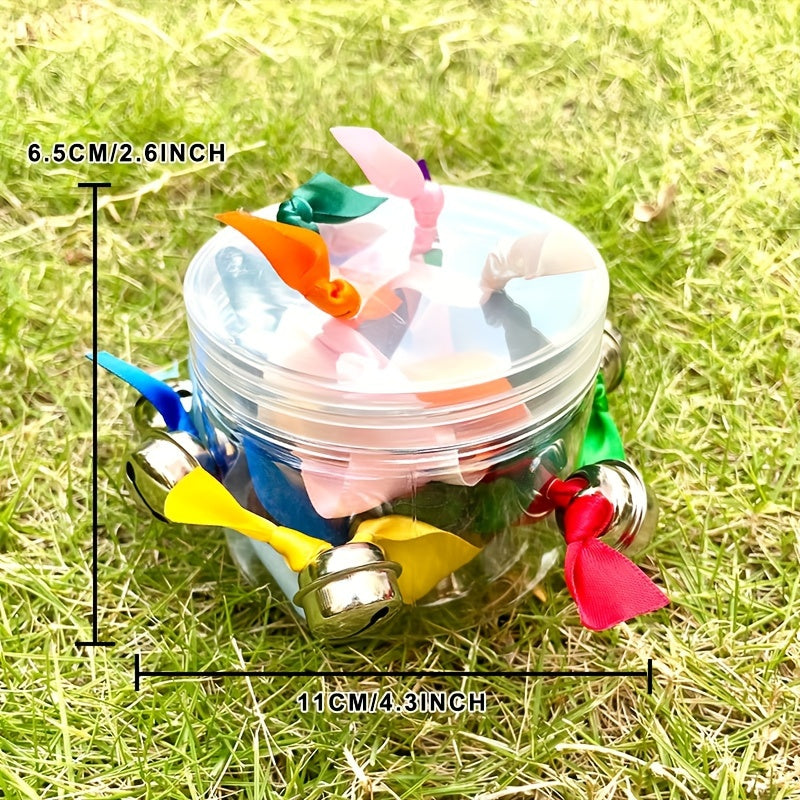 Drawstring Sensory Toys Rainbow Ribbon With Bell Fidget Toy Party Favors