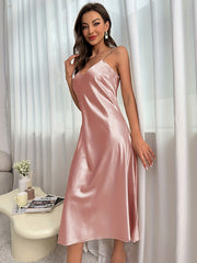 Satin Plunging Neck NightDress