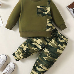 Baby Boys Camo Outfit Sweatshirts & Pants Set
